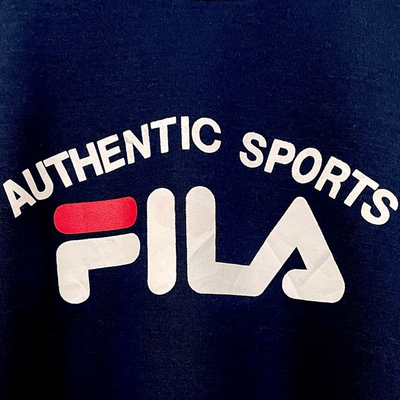 FILA AUTHENTIC CREW NECK NAVY BLUE SWEATSHIRT FOR MEN’S & WOMEN’S - Picture 3 of 6